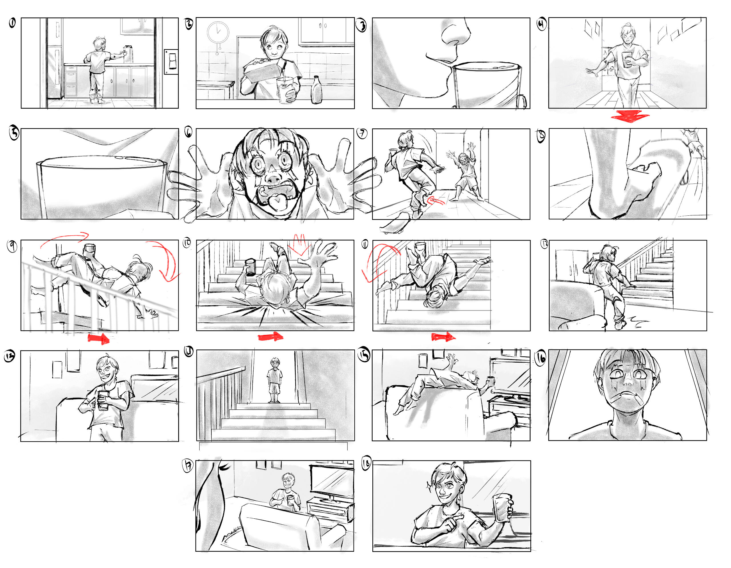 Beat boards from a commercial script.