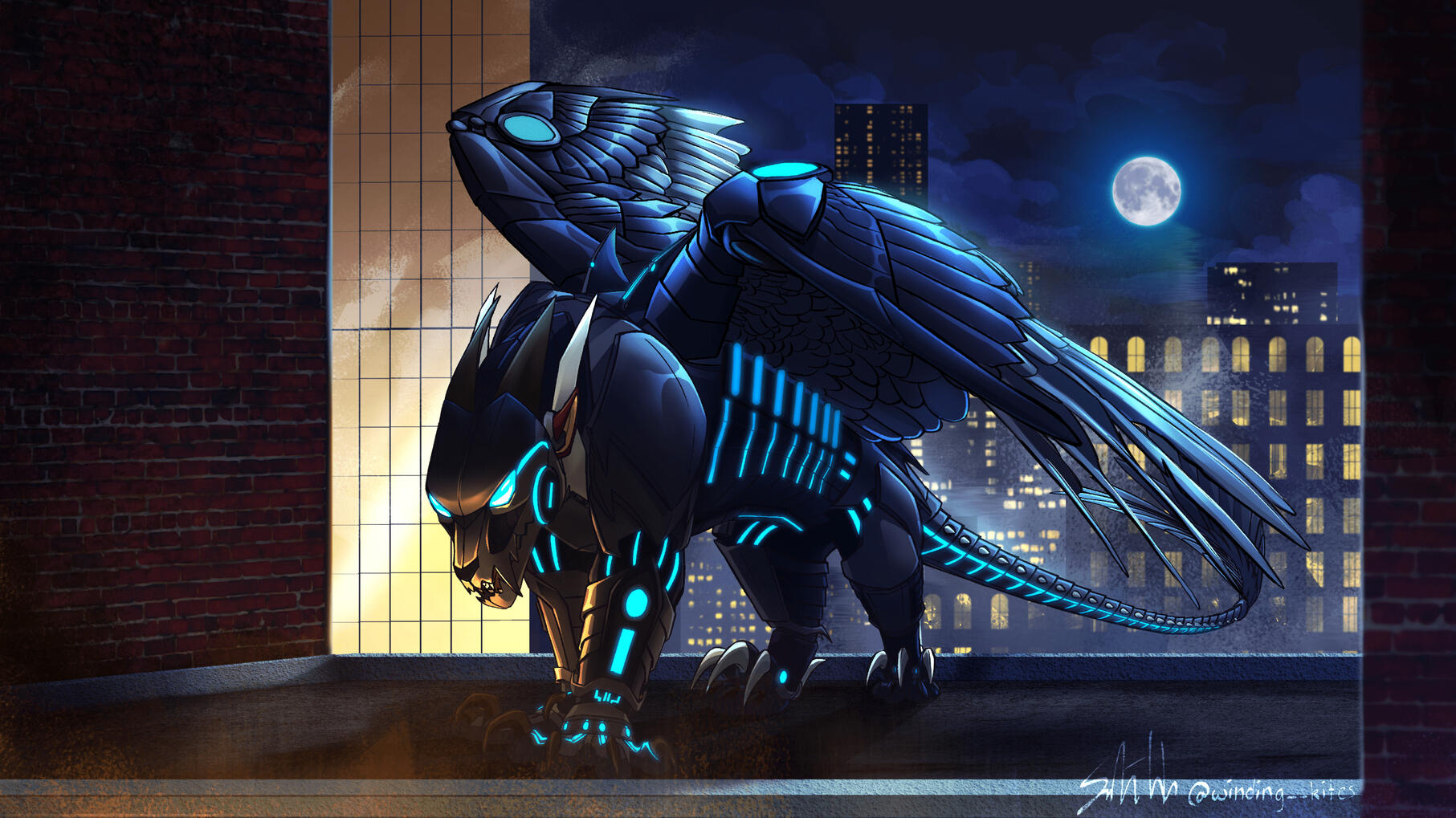 Illustration for an original story featuring a creature in a full suit of armor, part of my senior thesis