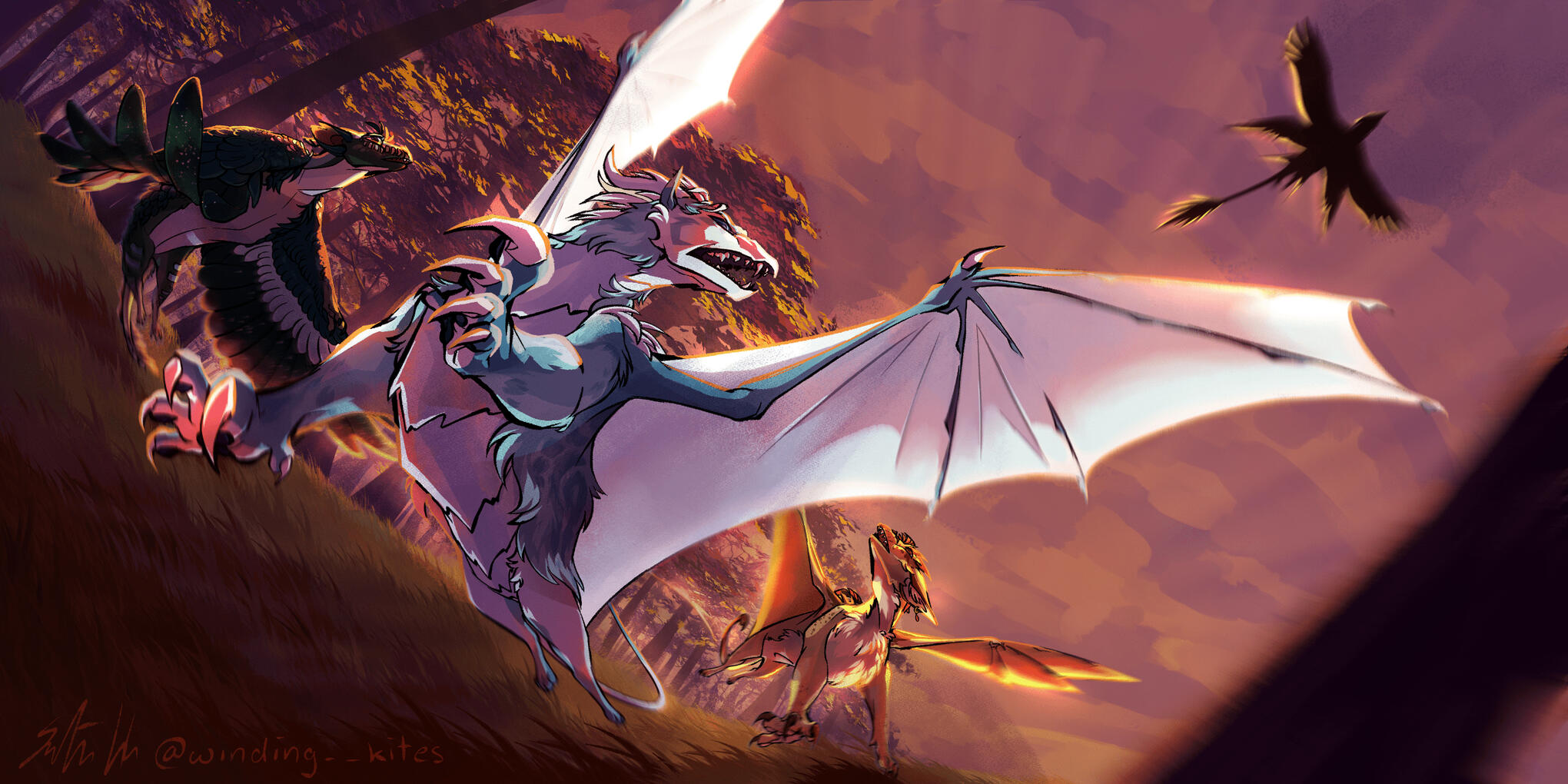 Illustration based on a scene in 'Wings of Fire: Winter Turning', part of my third year thesis project