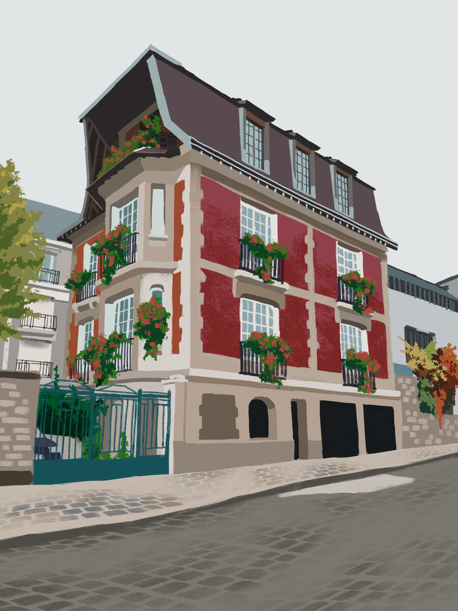 Background study of the street cityscape of Paris